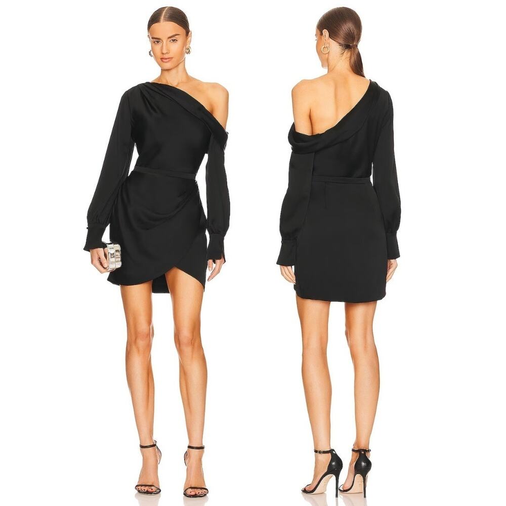 Jonathan Simkhai Cameron Mini Dress Draped One Shoulder Party Cocktail Formal 2